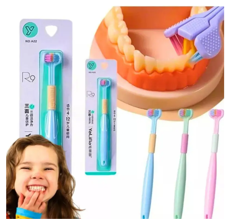 Escova dental de três lados — imagem real do produto