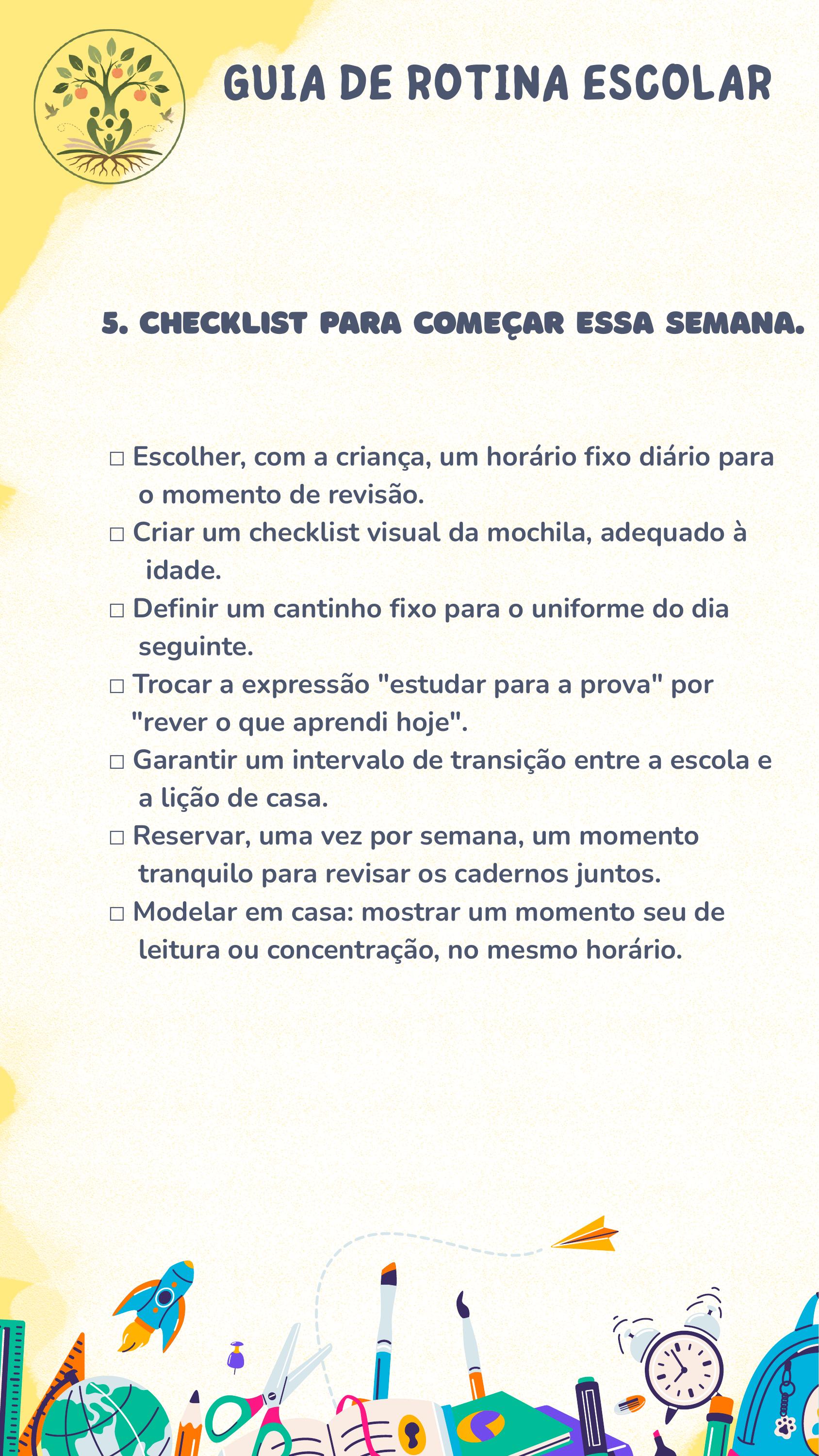 Arte do Checklist Volta às Aulas da Coleção Pomar.