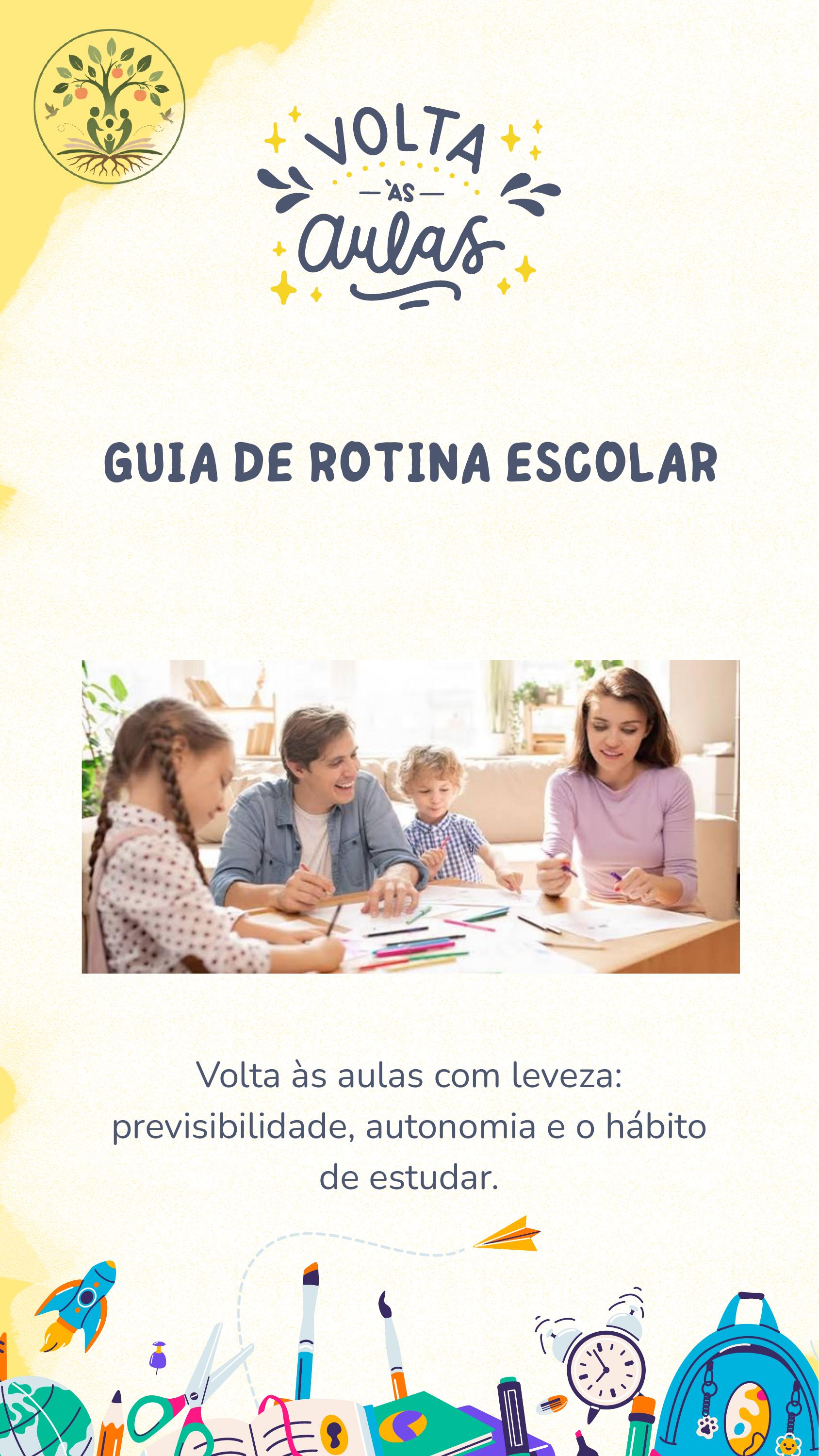 Capa do Guia de Rotina Escolar da Coleção Pomar.